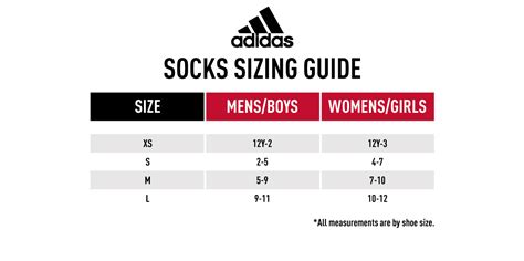 adidas running socks size chart.